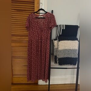 Christy Dawn Red Floral Maxi Dress